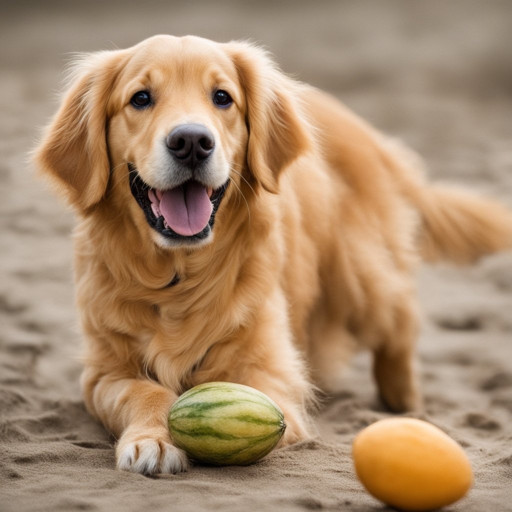 Golden Retriever Dog Ate Cantaloupe